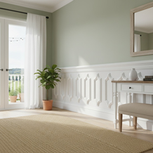 Ekena Millwork - WPKUSC - Ashford Scalloped Panel Traditional Wainscot Paneling Kit
