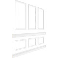 Ekena Millwork - WPKUST - Ashford Square Panel Stacked Wall Wainscot Paneling Kit