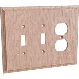 Brown Wood Products - BW01451012-1 - 7 5/16"W x 3/8"D x 5 3/4"H Receptacle Toggle and Duplex Combo Wall Switch Plate