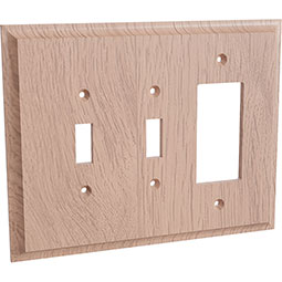 Brown Wood Products - BW01451013-1 - 7 5/16"W x 3/8"D x 5 3/4"H Levington Toggle and Rocker Wall Switch Plate