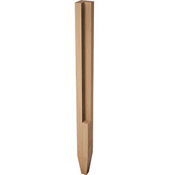 Brown Wood Products - BW01621025-3 - 2"W x 2"D x 29"H Notched Square Column Leg with Foot