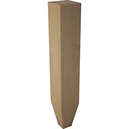 Brown Wood Products - BW01631825-1 - Square Leg with 4" Tapered Foot and Bolt