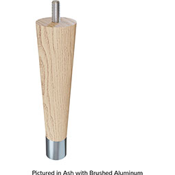 Brown Wood Products - BW01240006-8 - 1 1/2"W x 1 1/2"D x 6"H Round Tapered Semi-Glossed Leg with Ferrule