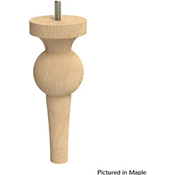 Brown Wood Products - BW01245106-8 - 2 1/4"W x 2 1/4"D x 6"H Perle SemI-Glossed Foot with Bolt