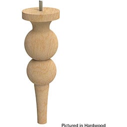 Brown Wood Products - BW01245109-6 - 2 3/4"W x 2 3/4"D x 9"H Perle Foot with Bolt