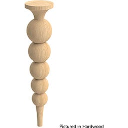 Brown Wood Products - BW01245118-1 - 3 3/4"W x 3 3/4"D x 18"H Perle Foot with Bolt