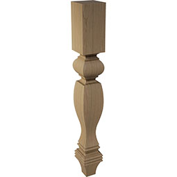 Brown Wood Products - BW01060160-1 - 3 3/4"W x 3 3/4"D x 29 1/4"H Country French Square Cabinet Column
