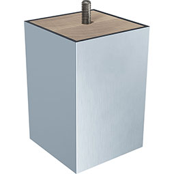 Brown Wood Products - BW01700345-6 - 3"W x 3"D x 4 1/2"H Square Foot with Metal Sleeve and Bolt
