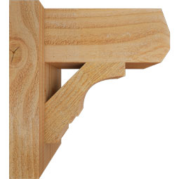 Ekena Millwork - OUTBOA04 - Rustic Wood Balboa Craftsman Style Wood Outlooker