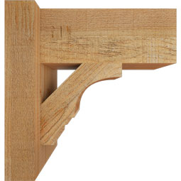 Ekena Millwork - OUTBOA05 - Rustic Wood Balboa Block Style Wood Outlooker