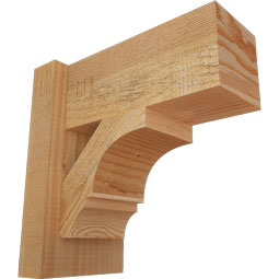 Ekena Millwork - OUTBOA05 - Rustic Wood Balboa Block Style Wood Outlooker