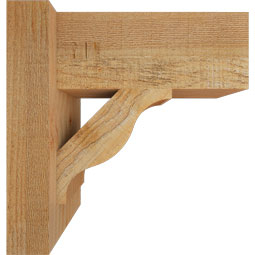 Ekena Millwork - OUTFST05 - Rustic Wood Funston Block Style Wood Outlooker
