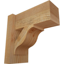 Ekena Millwork - OUTFST05 - Rustic Wood Funston Block Style Wood Outlooker