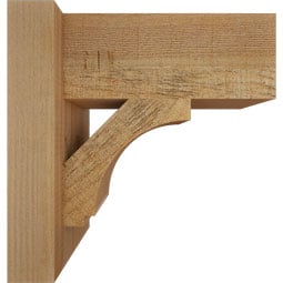 Ekena Millwork - OUTIMP05 - Rustic Wood Imperial Block Style Wood Outlooker