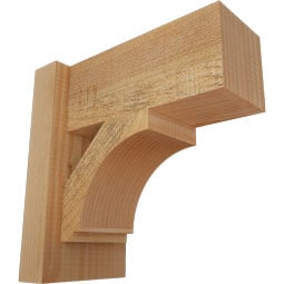 Ekena Millwork - OUTIMP05 - Rustic Wood Imperial Block Style Wood Outlooker