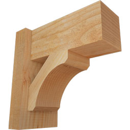 Ekena Millwork - OUTLEC05 - Rustic Wood Legacy Block Style Wood Outlooker
