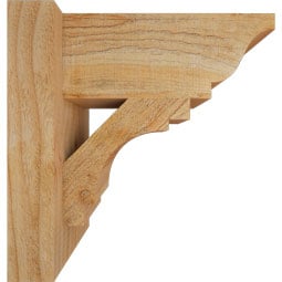 Ekena Millwork - OUTMRC01 - Rustic Wood Merced Traditional Style Wood Outlooker