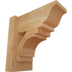 Ekena Millwork - OUTMRC01 - Rustic Wood Merced Traditional Style Wood Outlooker