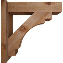 Ekena Millwork - OUTMRC05 - Merced Block Style Rustic Timber Wood Outlooker