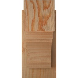Ekena Millwork - OUTMRC05 - Rustic Wood Merced Block Style Wood Outlooker
