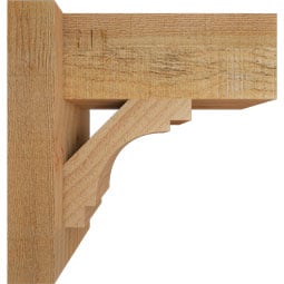 Ekena Millwork - OUTMRC05 - Rustic Wood Merced Block Style Wood Outlooker