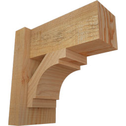 Ekena Millwork - OUTMRC05 - Rustic Wood Merced Block Style Wood Outlooker