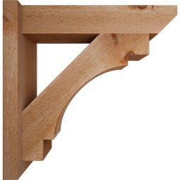 Ekena Millwork - OUTMRC06 - Merced Slat Style Rustic Timber Wood Outlooker