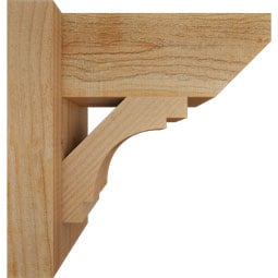 Ekena Millwork - OUTMRC06 - Rustic Wood Merced Slat Style Wood Outlooker