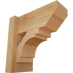 Ekena Millwork - OUTMRC06 - Rustic Wood Merced Slat Style Wood Outlooker