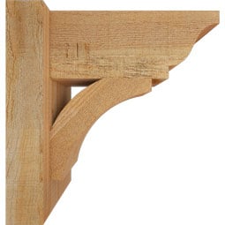 Ekena Millwork - OUTTHR01 - Rustic Wood Thorton Traditional Style Wood Outlooker