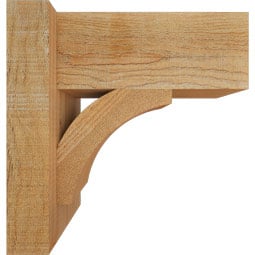 Ekena Millwork - OUTTHR05 - Rustic Wood Thorton Block Style Wood Outlooker