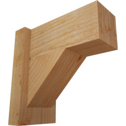 Ekena Millwork - OUTTRA05 - Rustic Wood Traditional Block Style Wood Outlooker