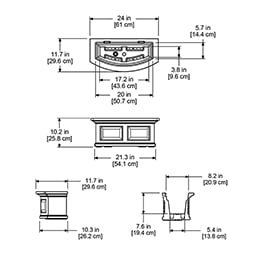 Mayne, Inc. - MP4829 - 24"W x 11 1/2"D x 10"H Nantucket Window Box with Installation Brackets