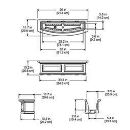 Mayne, Inc. - MP4830 - 36"W x 11 1/2"D x 10"H Nantucket Window Box with Installation Brackets