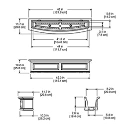Mayne, Inc. - MP4831 - 48"W x 11 1/2"D x 10"H Nantucket Window Box with Installation Brackets