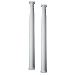 Fypon, Ltd. - PIL10X96HC - 10 3/8"W x 96"H x 6"P Half Round Column Pilaster, Adjustable from 80" to 96" (Set of 2)