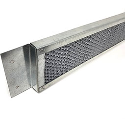 New Cal Metals, Inc. - VE3522S2 - 3 1/2"H x 22"W (41 Sq. In. Venting Area) Vulcan Fire Stopping Soffit Vent for Stucco, Galvanized Steel