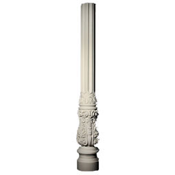 Pearlworks - COLM-104C - Approx. 5" x 36-3/4" x 3-1/4" Tall flat back (Top 3-1/2" x 2-1/2") with base. Collar accepts any 3/4" insert. Use CAP-103B.