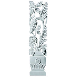 Pearlworks - OL-421CL-1 - Approx. 3-1/2" x 14-1/4" x 3/4" Left side vase with leaf and vine. Bottom of set.