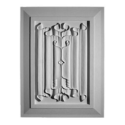 Pearlworks - PANL-1-100M - Approx. 14-1/2" x 32" x 3/4" Linen fold panel insert with cove detail panel frame.