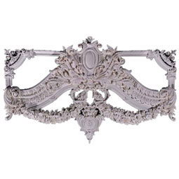 Pearlworks - VSCT-34 - Approx. 34" W x 14-1/4" H Shield and floral festoon center top panel for versailles collection.