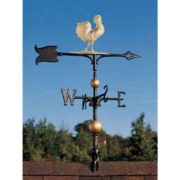 Whitehall Products LLC - WH03231 - 9"L x 9"H 30" Full-Bodied Rooster Weathervane, Gold-Bronze