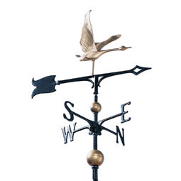 Whitehall Products LLC - WH03218 - 11 1/2"L x 11 3/8"H 30" Full-Bodied Goose Weathervane, Gold-Bronze