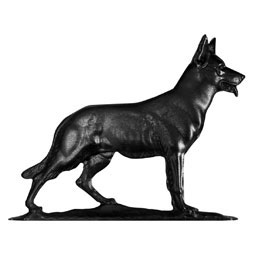 Whitehall Products LLC - WH65346 - 12"L x 9"H 30" German Shephard Traditional Directions Weathervane, Garden Black