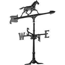 Whitehall Products LLC - WH00074 - 10 1/2"L x 7"H 30" Horse Accent Directions Directions Weathervane, Black
