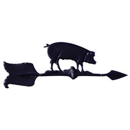 Whitehall Products LLC - WH00081 - 7 3/4"L x 5"H 24" Hog Accent Directions Weathervane, Black