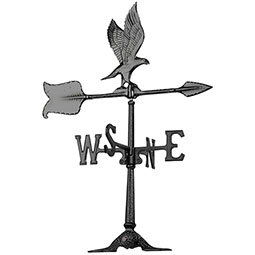 Whitehall Products LLC - WH00068 - 5 1/2"L x 8 3/4"H 24" Eagle Accent Directions Weathervane, Black