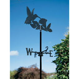 Whitehall Products LLC - WH00228 - 16 3/4"L x 12"H plus 5' Stake Hummingbird Garden Weathervane, Black