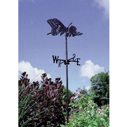 Whitehall Products LLC - WH45097 - 18"L x 12 1/4"H plus 5' Stake Butterfly Garden Weathervane, Verdigris
