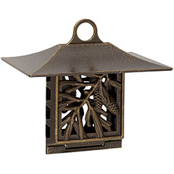 Whitehall Products LLC - WH01369 - 10"W x 9"H x 6 3/4"D Pinecone Suet Feeder, French Bronze